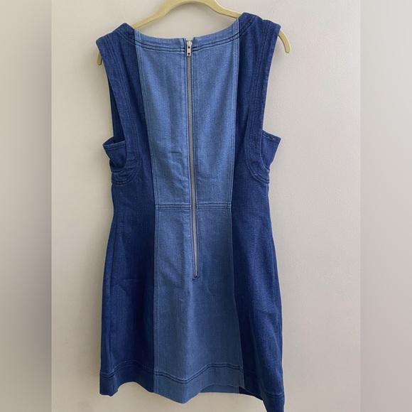 NEW Anthropologie Pilcro Sleeveless Two-Tone Denim Mini Dress size 8 blue nwt - Picture 6 of 7